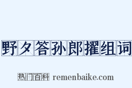 野夕答孙郎擢组词是什么意思的图片